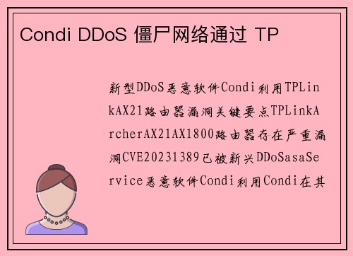 Condi DDoS 僵尸网络通过 TP